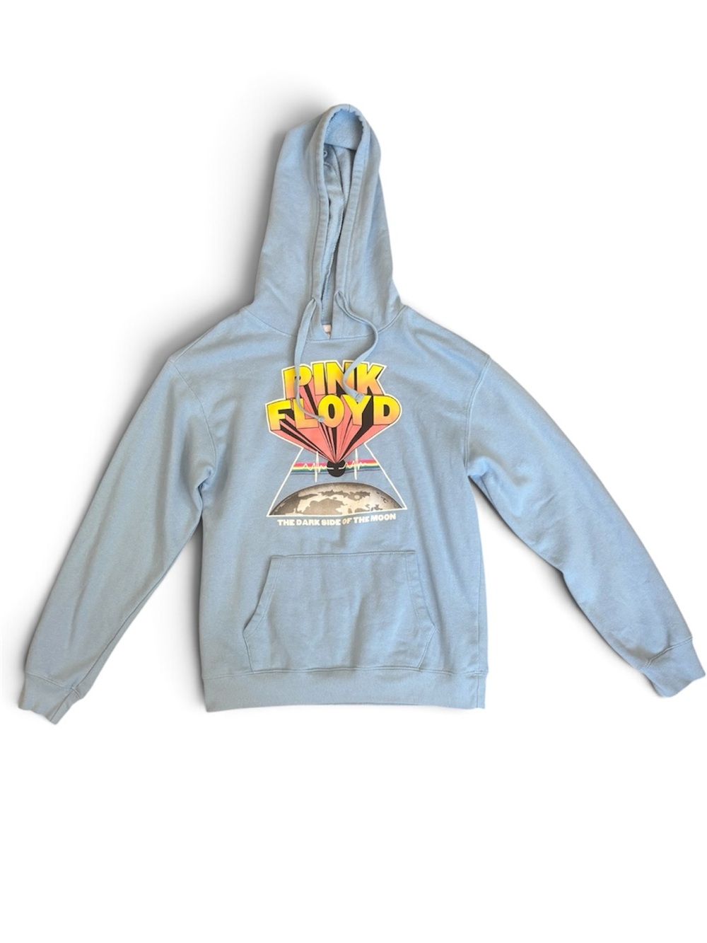 Pink Floyd Dark Side of the Moon Light Blue Hoodie — Small